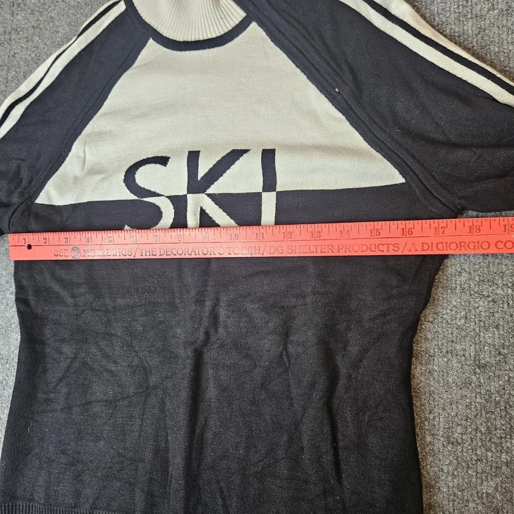 Nils Women's Ski Sweater SKI Graphic Zip Mock Neck Black White Colorblock